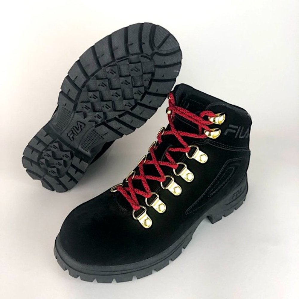 Fila Womens Diviner FS Suede Boots | Black/Red Lace